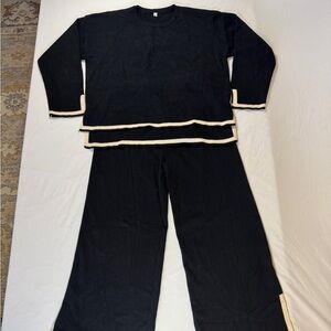 Stylish Black and Cream Women’s Lounge Set